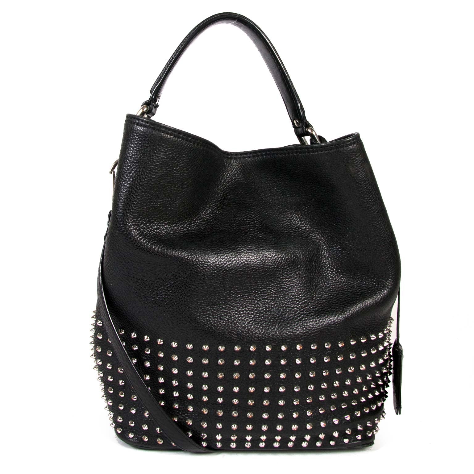 Burberry Black Medium Studded Leather Hobo Bag
