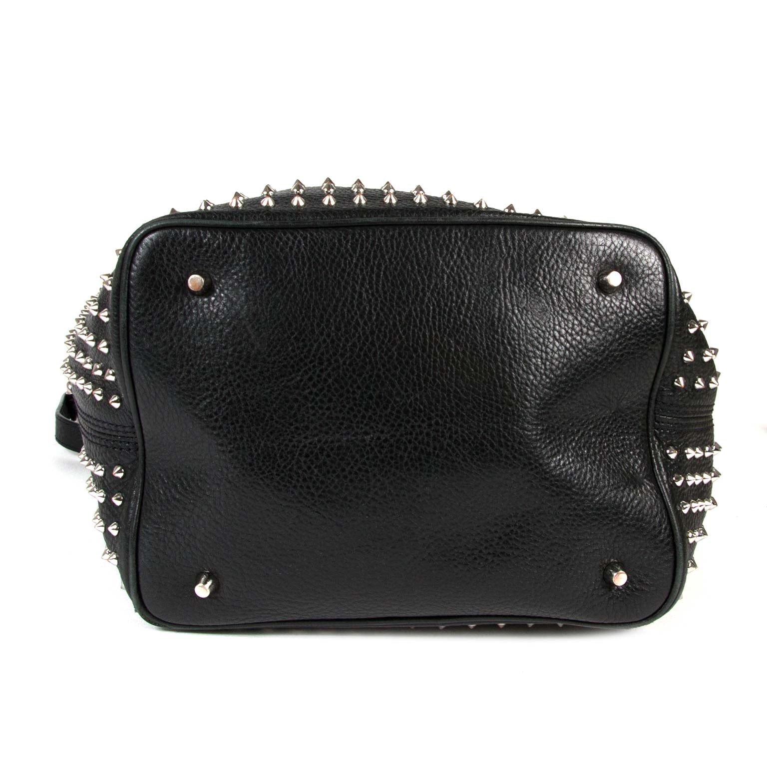 Burberry Black Medium Studded Leather Hobo Bag