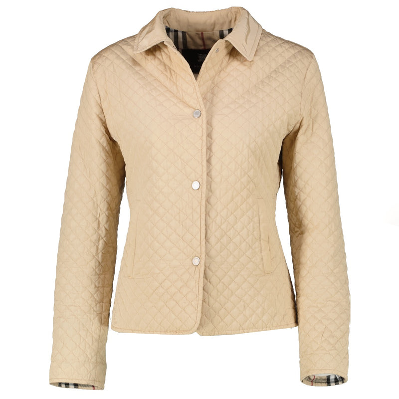 Shop safe online at Labellov in Antwerp, Brussels and Knokke this 100% authentic second hand Burberry Beige Quilted Coat