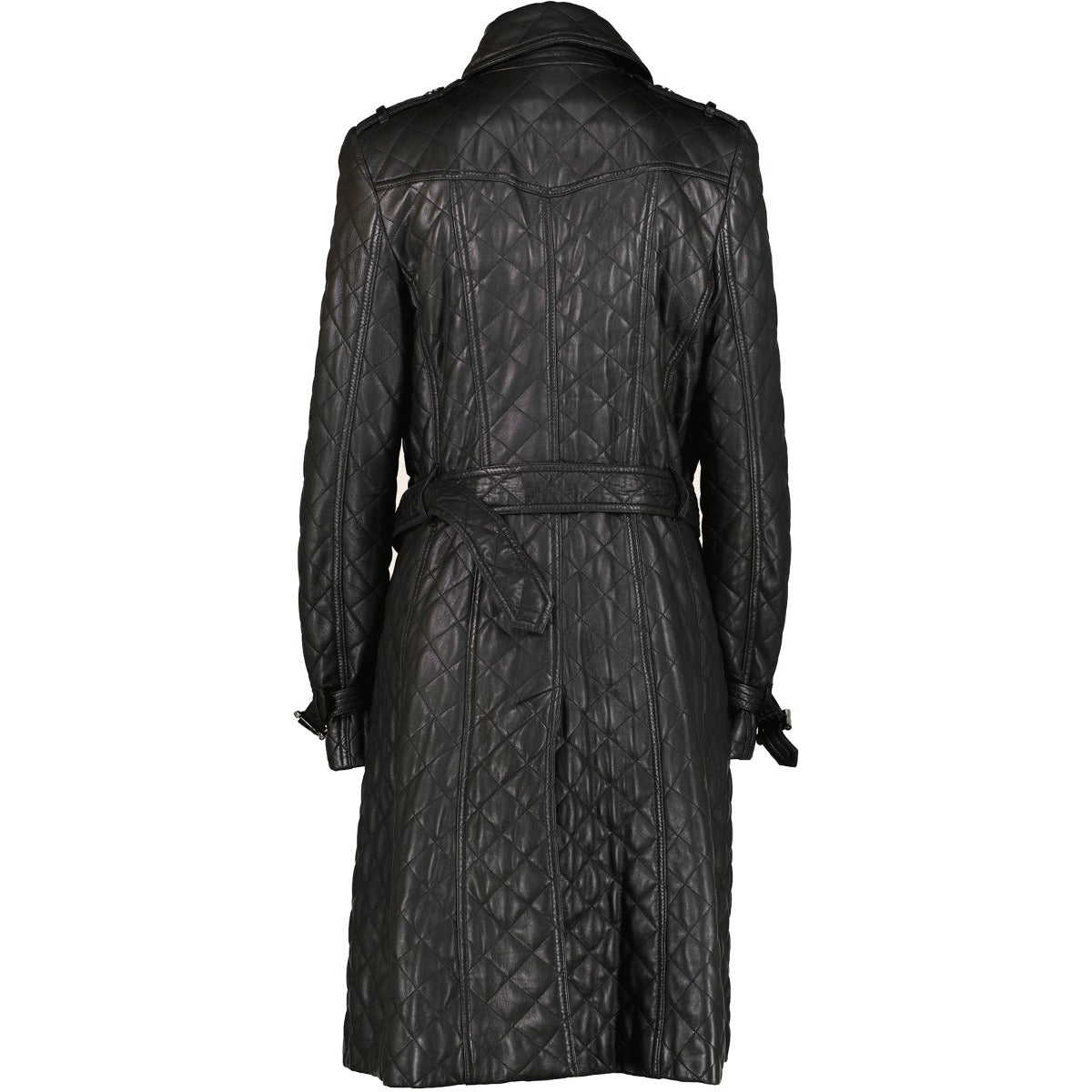 Burberry Black Leather Trench Coat