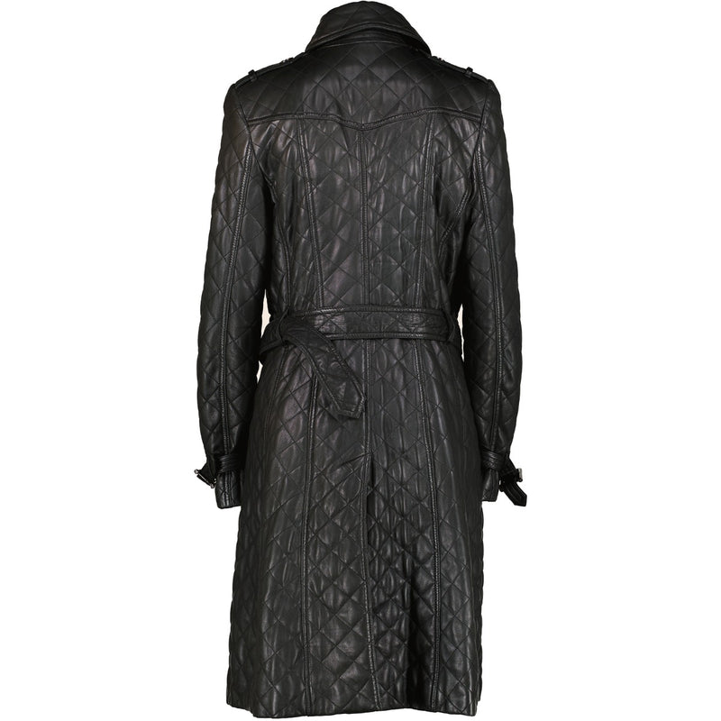 Burberry Black Leather Trench Coat