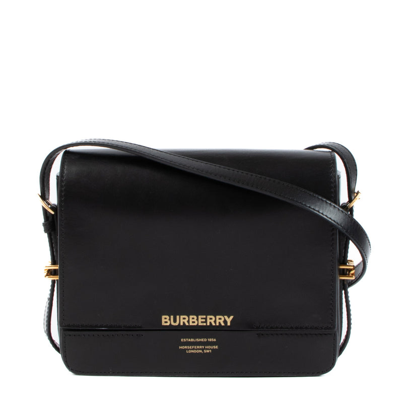 Burberry Black Small Grace Crossbody Bag for the best price at Labellov secondhand luxury in Antwerp. We buy and sell your preloved and new designer bags.