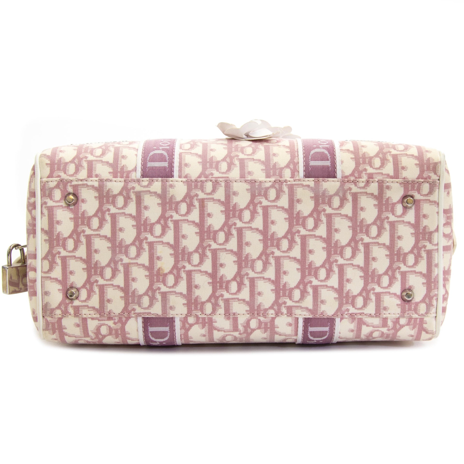 Dior Pink Monogram Flowers Boston Bag now for sale at labellov vintage fashion webshop belgium