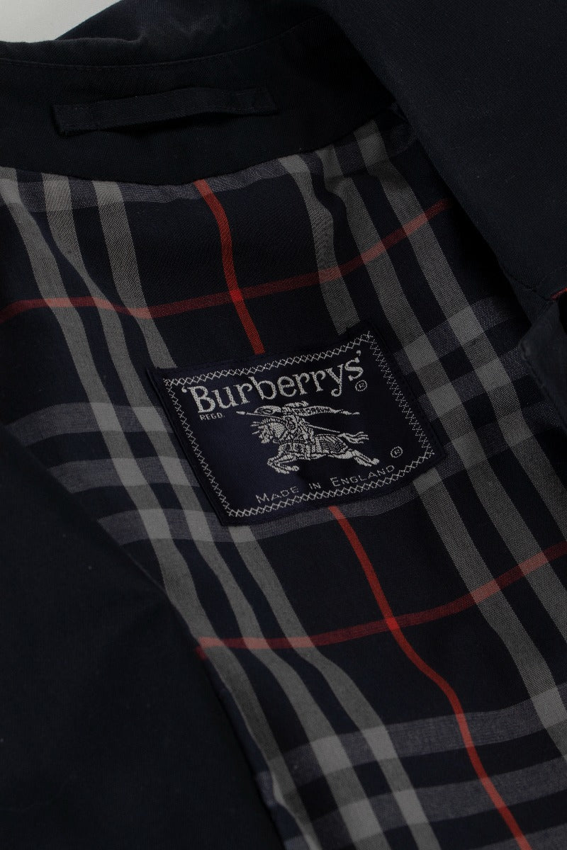 Burberry Vintage Midnight Blue Cotton Gabardine Car Coat