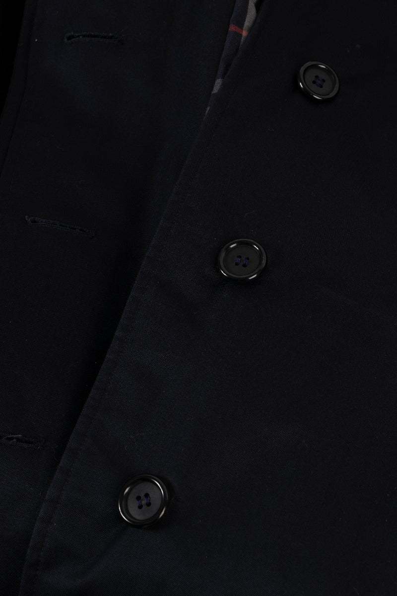 Burberry Vintage Midnight Blue Cotton Gabardine Car Coat