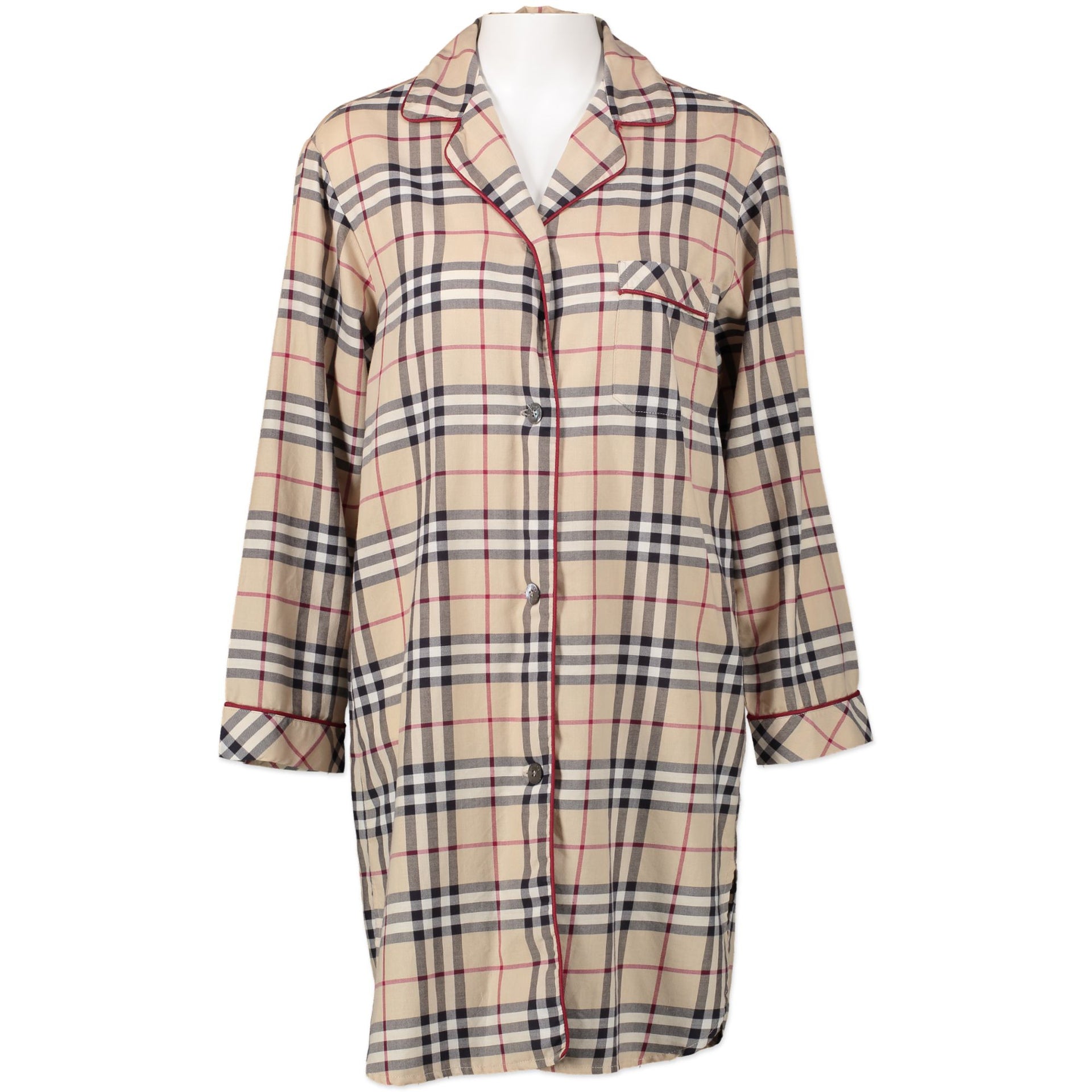 Authentieke tweedehands vintage Burberry Nova Check Shirt Dress - Size M koop online webshop LabelLOV