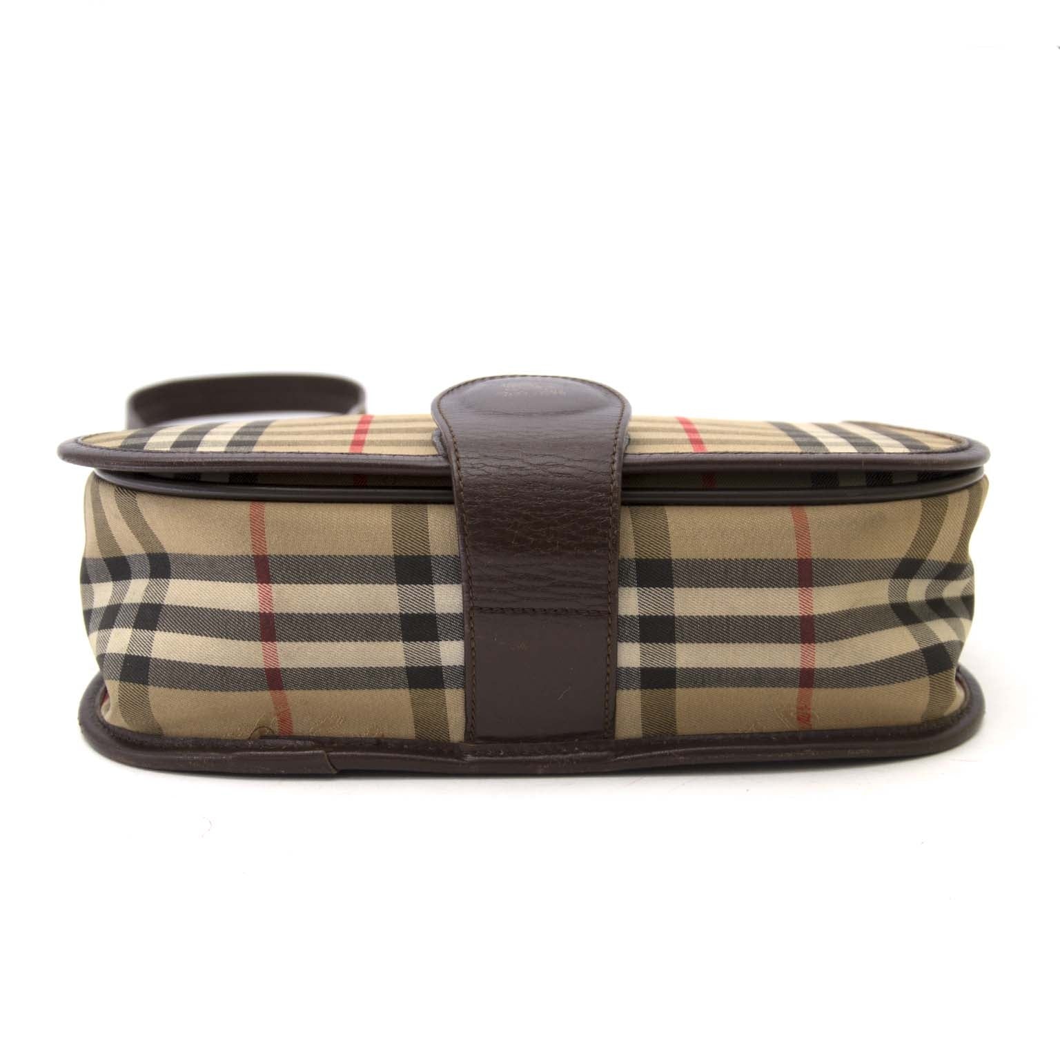 koop veilig online tweedehands Burberry Monogram Fabric Crossbody Bag