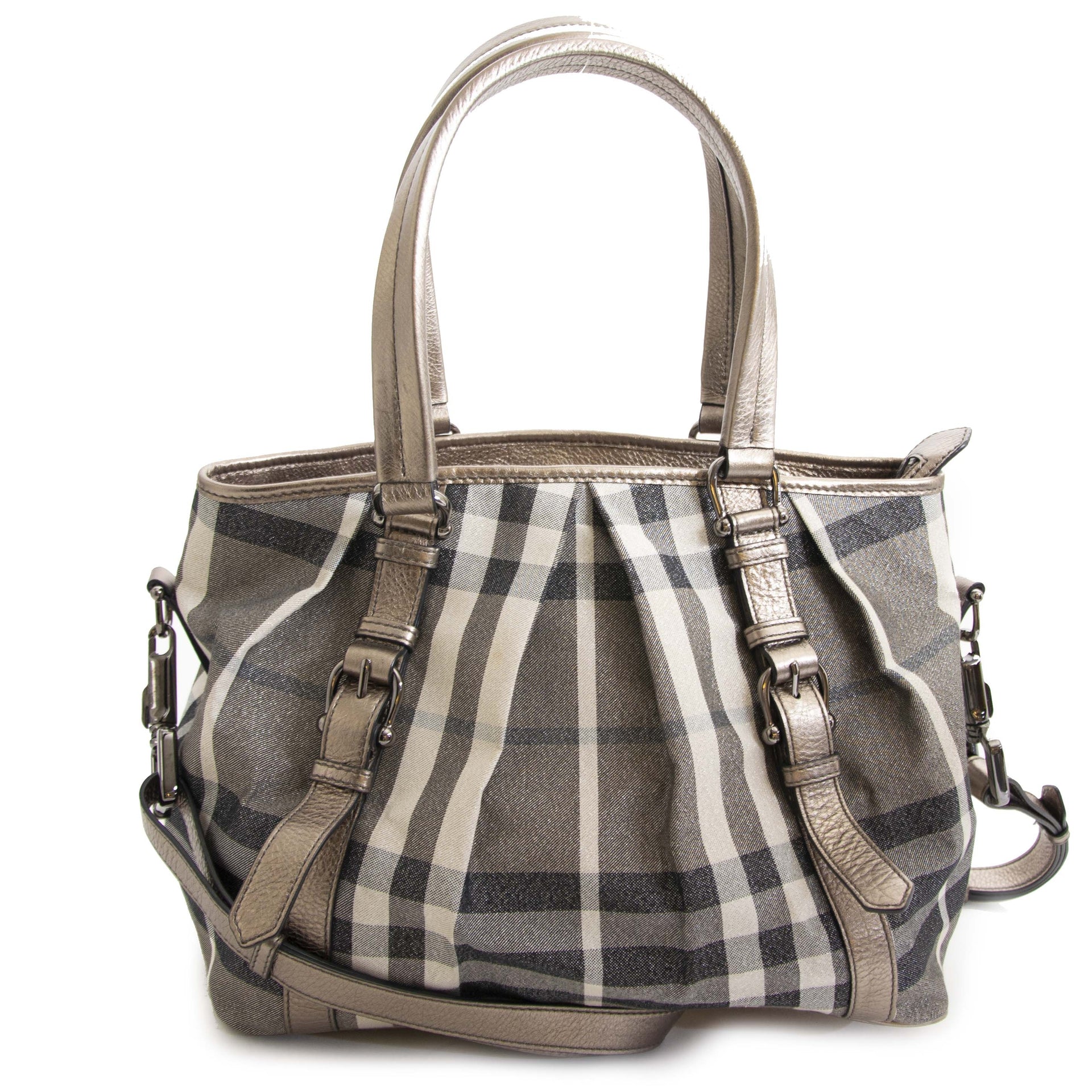 Burberry Silver Nova Check Tote