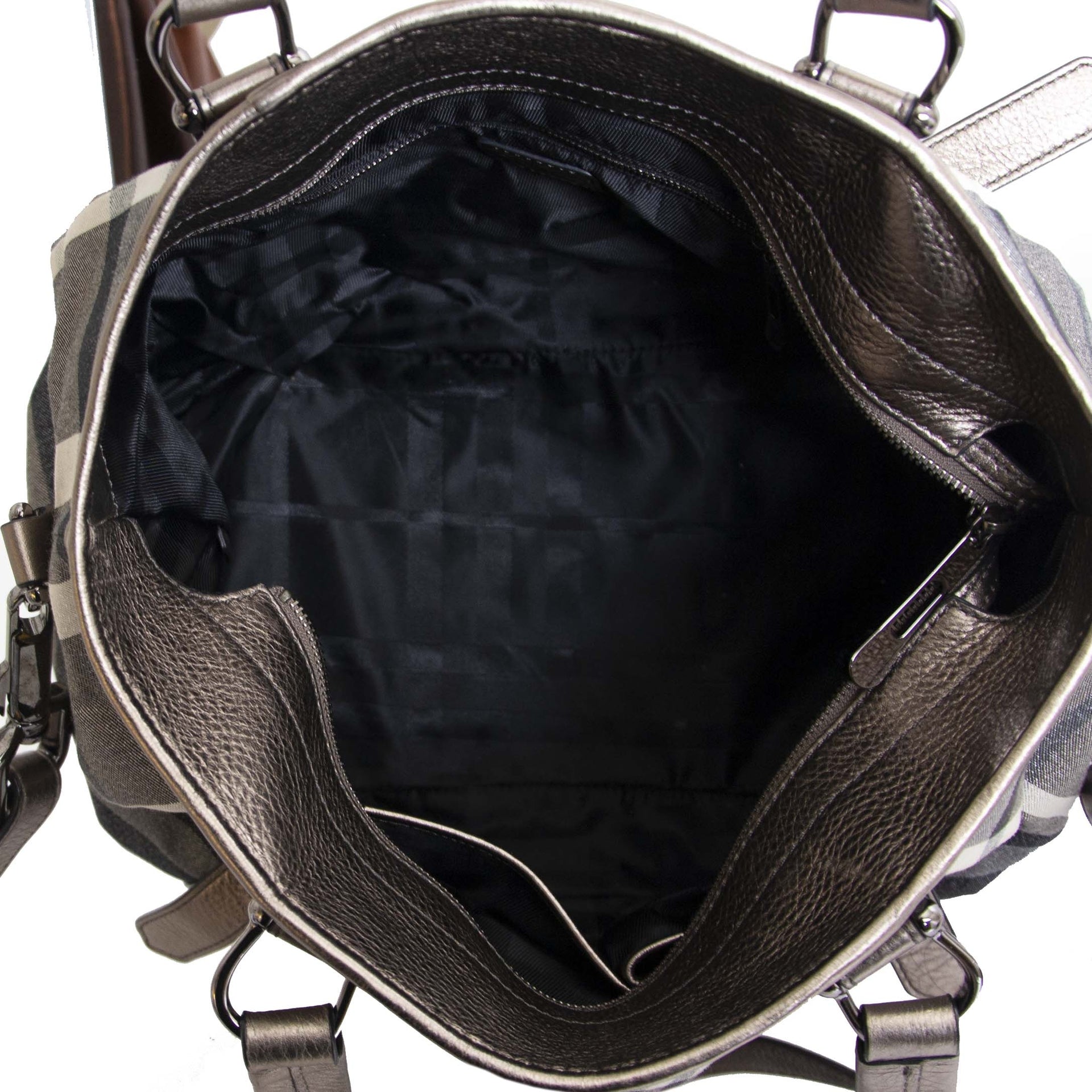 Burberry Silver Nova Check Tote