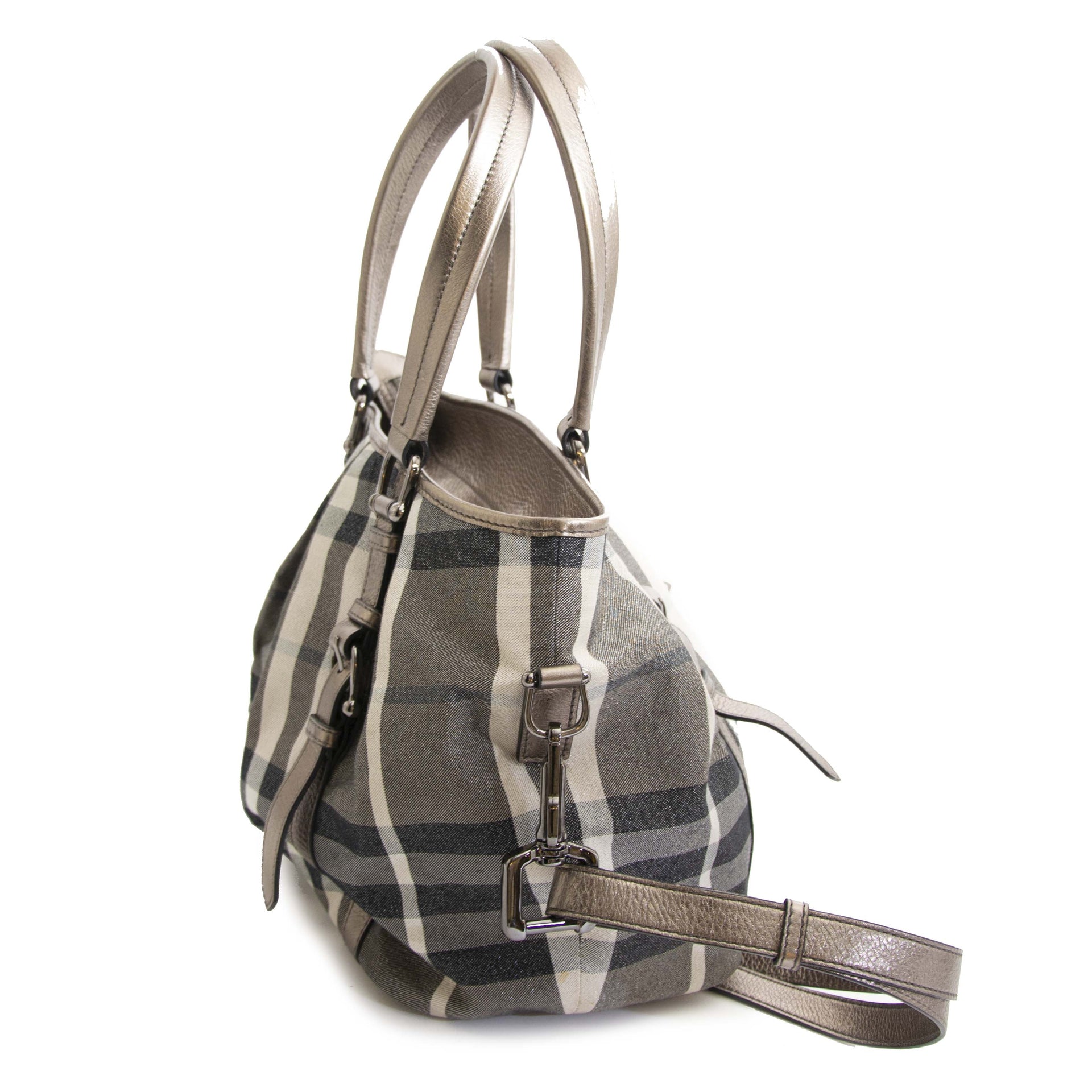 Burberry Silver Nova Check Tote