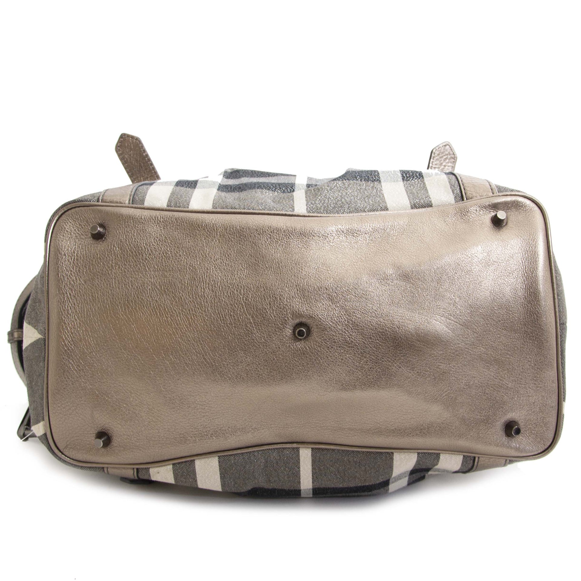 Burberry Silver Nova Check Tote
