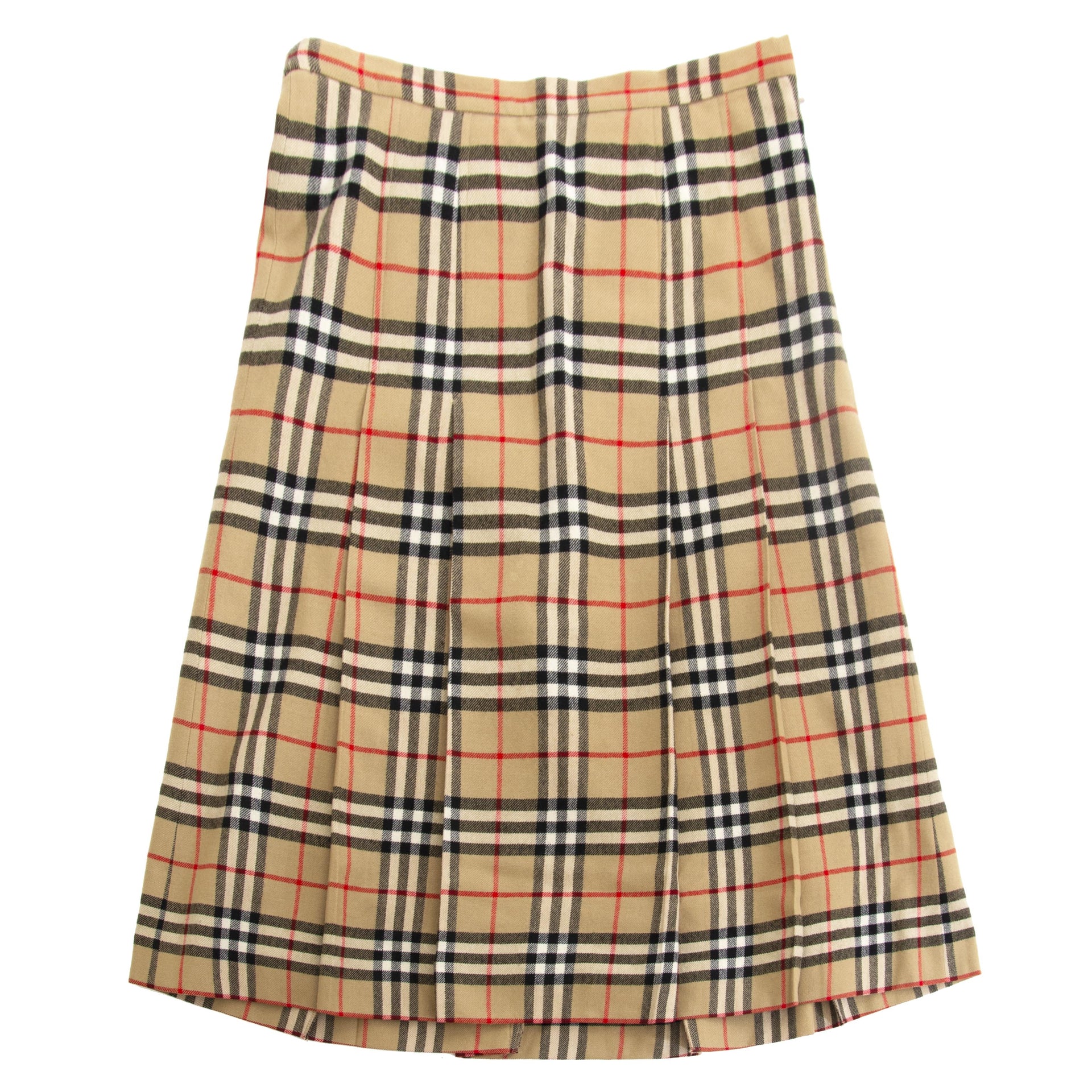 koop online jou Burberry Check Wool Skirt