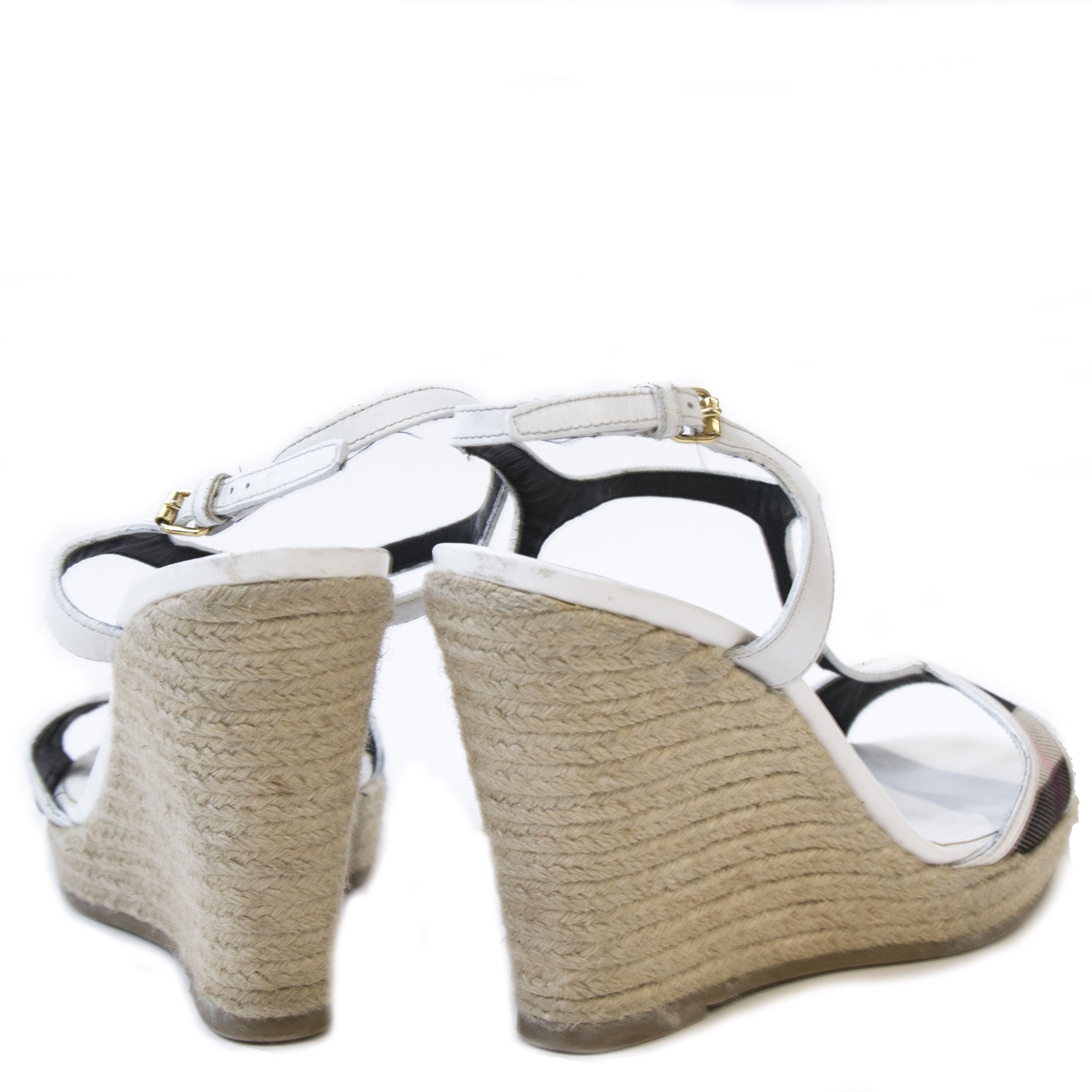 Burberry Leather Espadrille Wedges