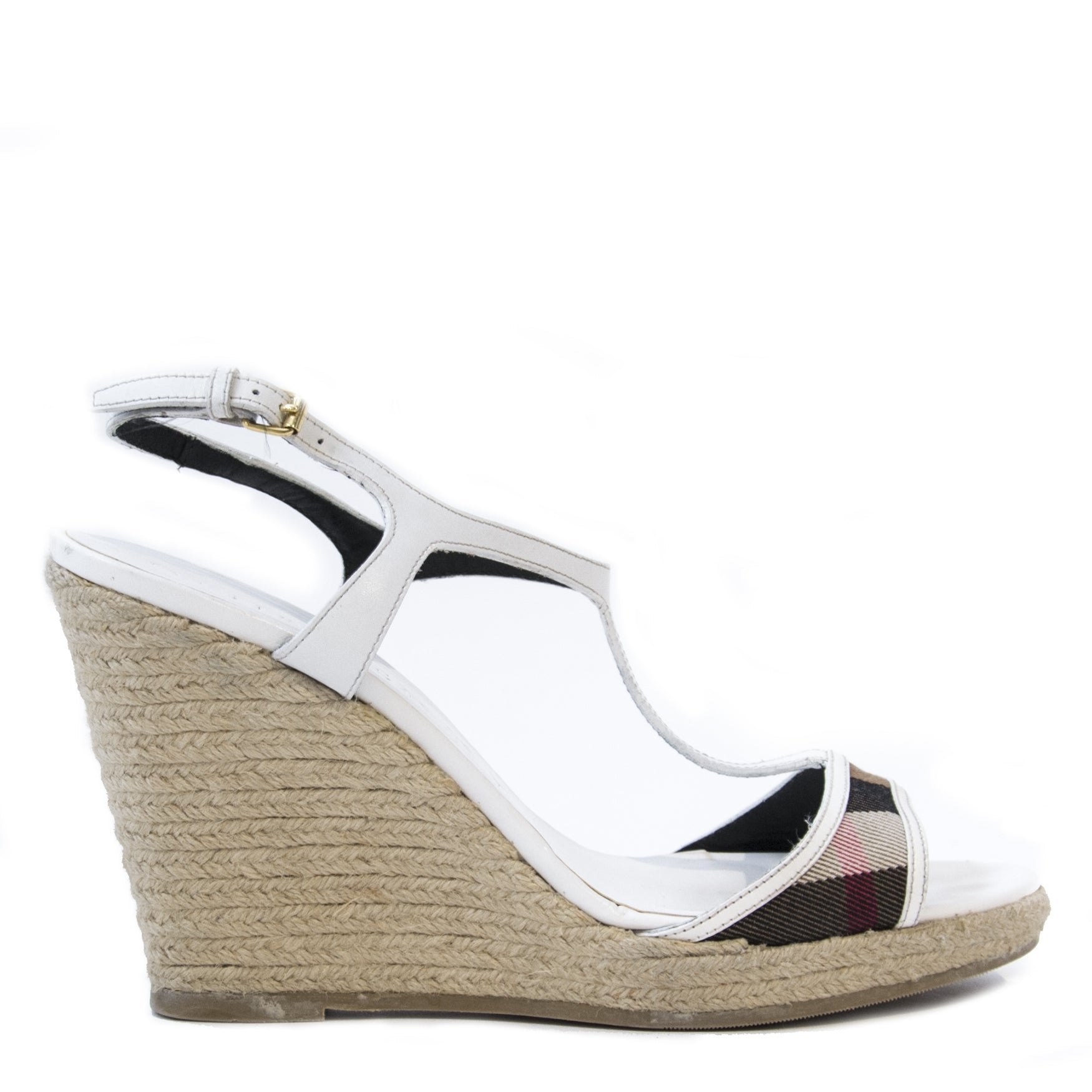 Burberry Leather Espadrille Wedges