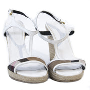 Burberry Leather Espadrille Wedges