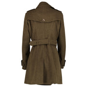 Burberry London Khaki Wool & Cashmere Trench Coat - Size FR40