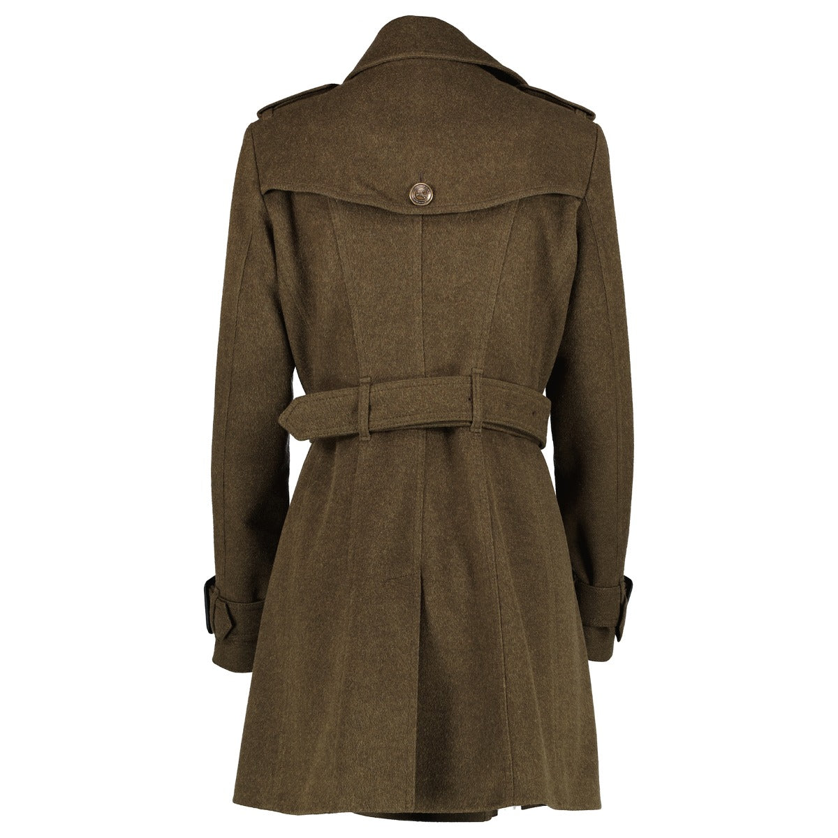 Burberry London Khaki Wool & Cashmere Trench Coat - Size FR40