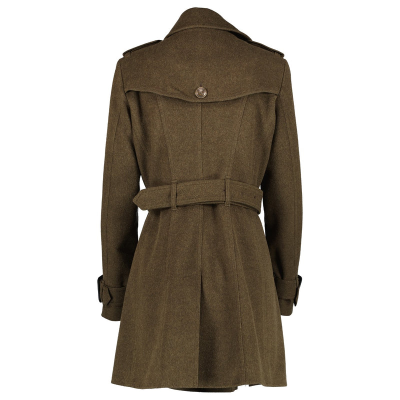 Burberry London Khaki Wool & Cashmere Trench Coat - Size FR40