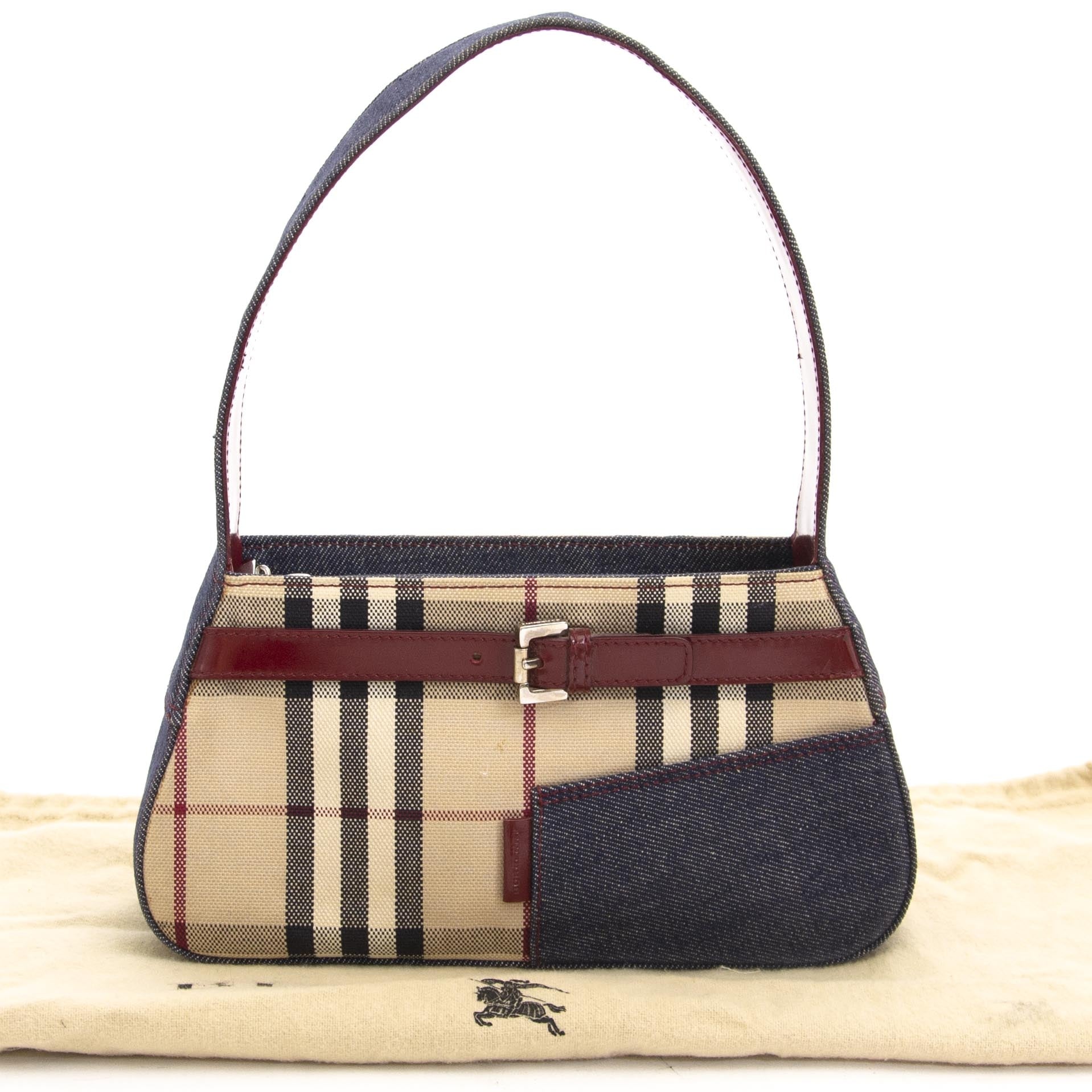 Burberry Mini Denim Round Handle Bag now for sale at labellov vintage fashion webshop belgium
