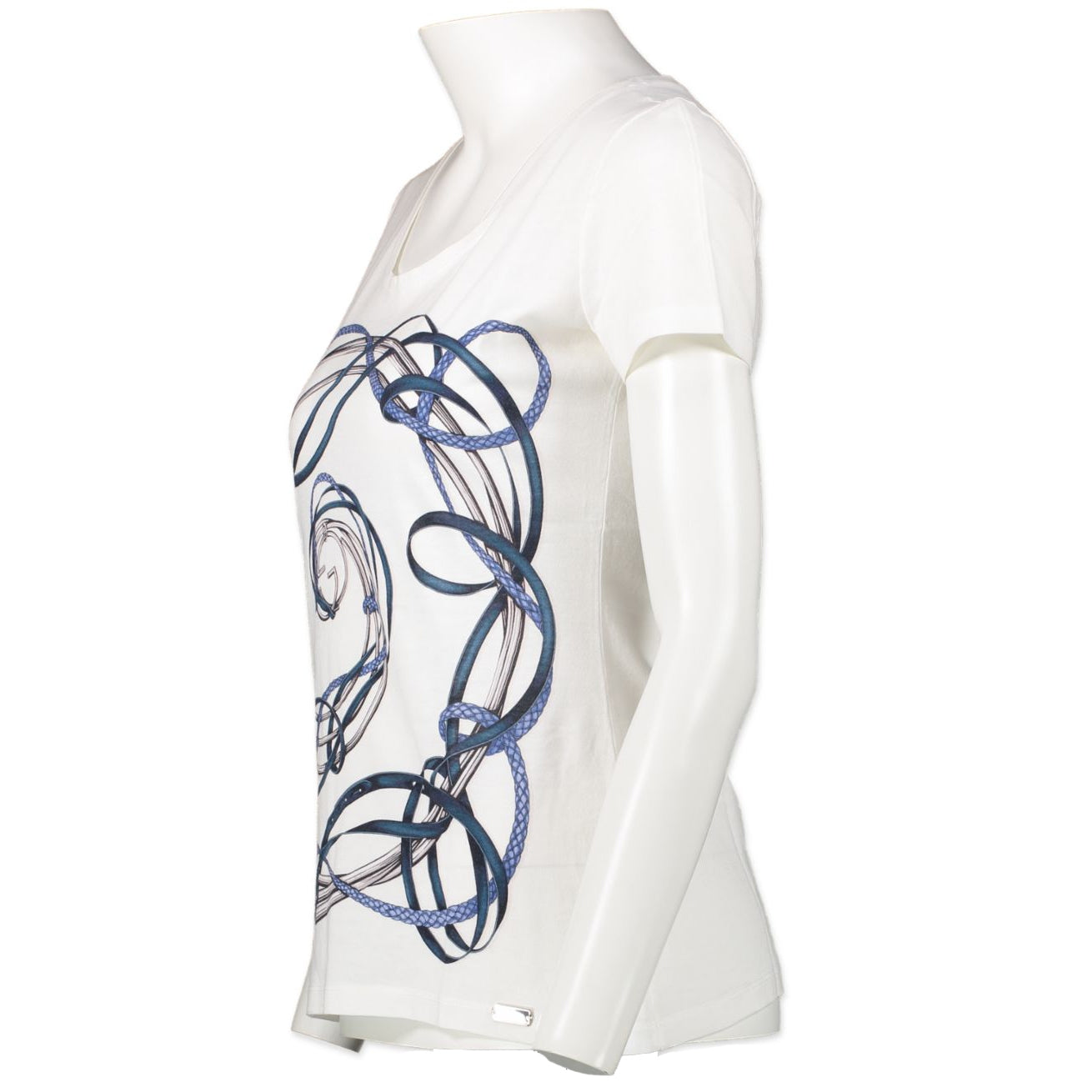 *retour* Gucci White Ribbon Print T-shirt - Size S
