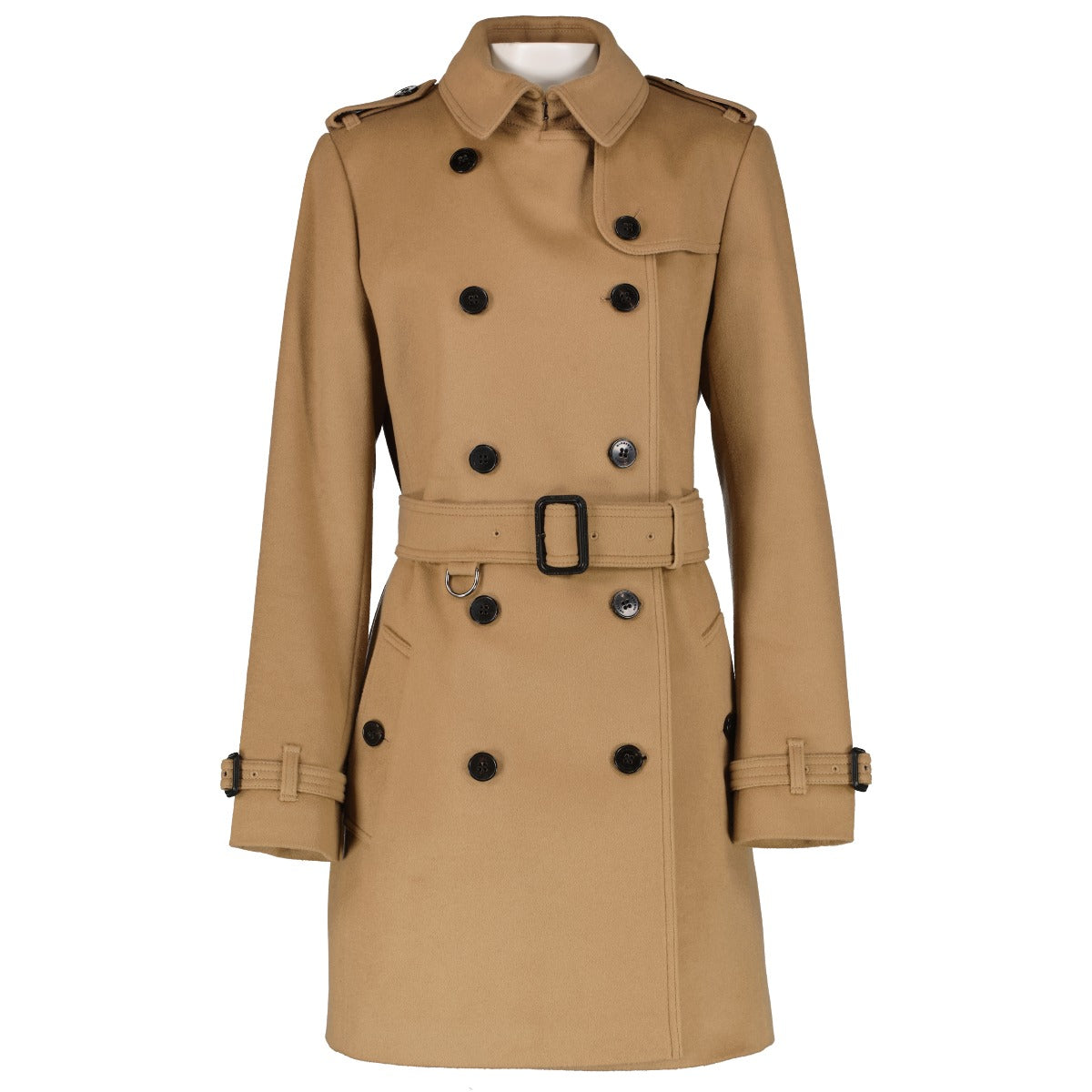 Burberry Honey Wool/Cashmere Short Trench Coat