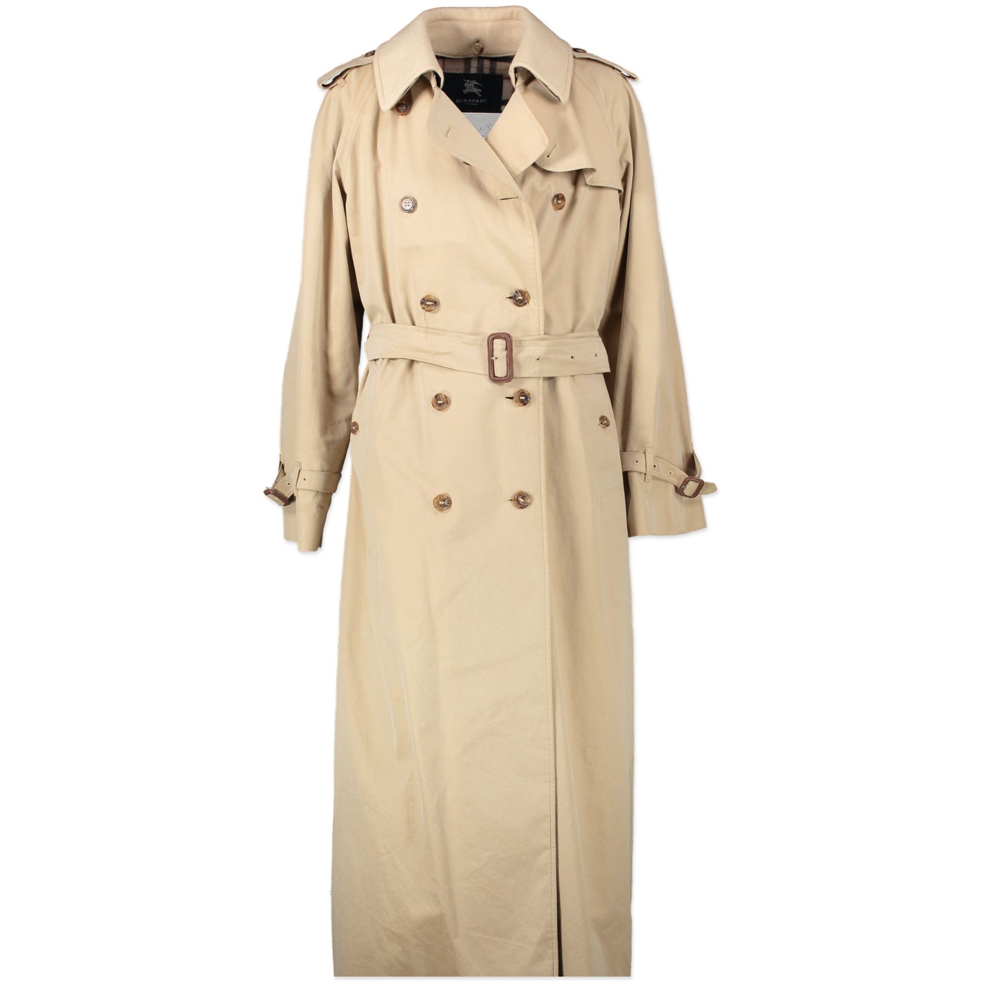 Burberry Long Wool & Nylon Trench Coat - size UK14 - kopen en verkopen