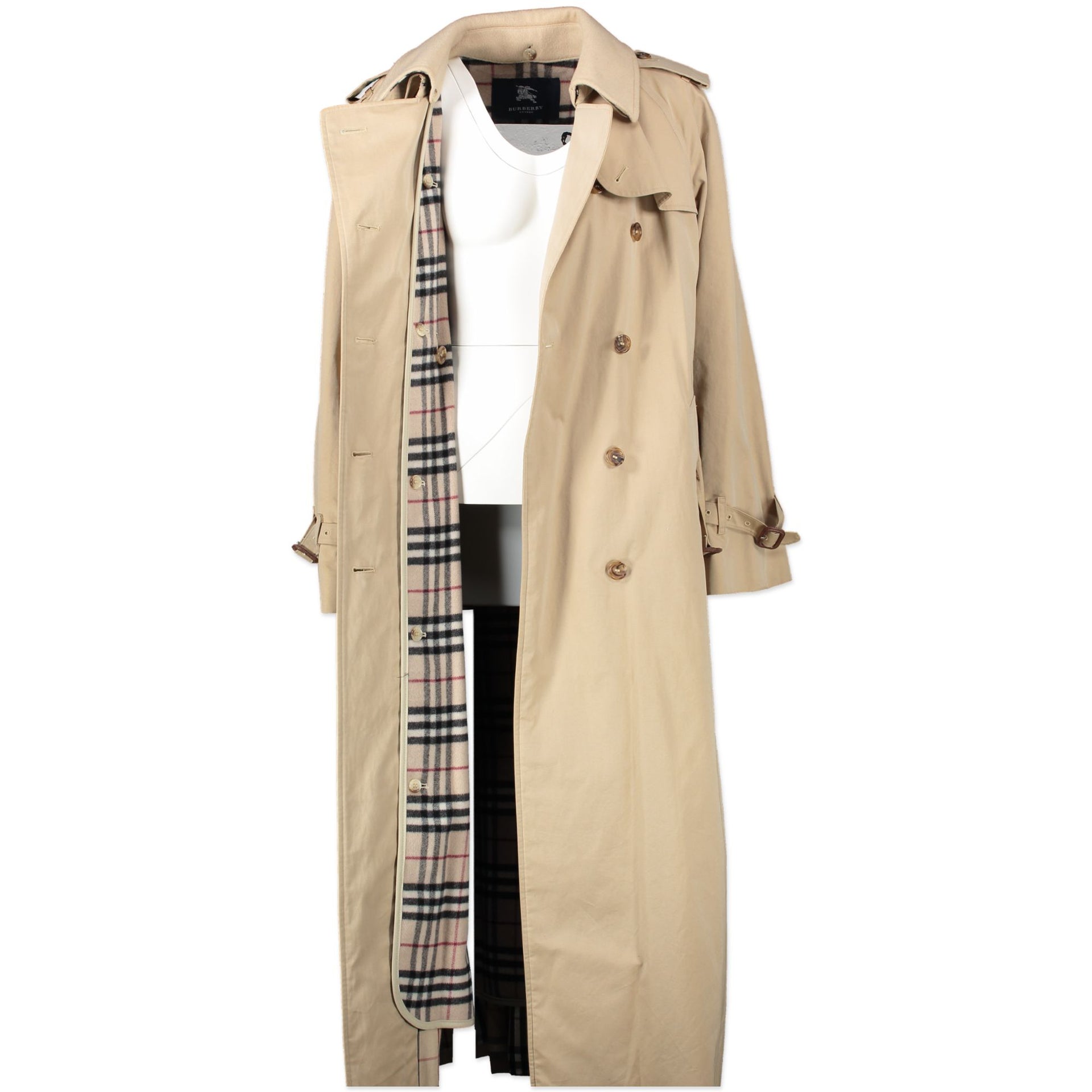 Burberry Long Wool & Nylon Trench Coat for the best price at Labellov secondhand luxury