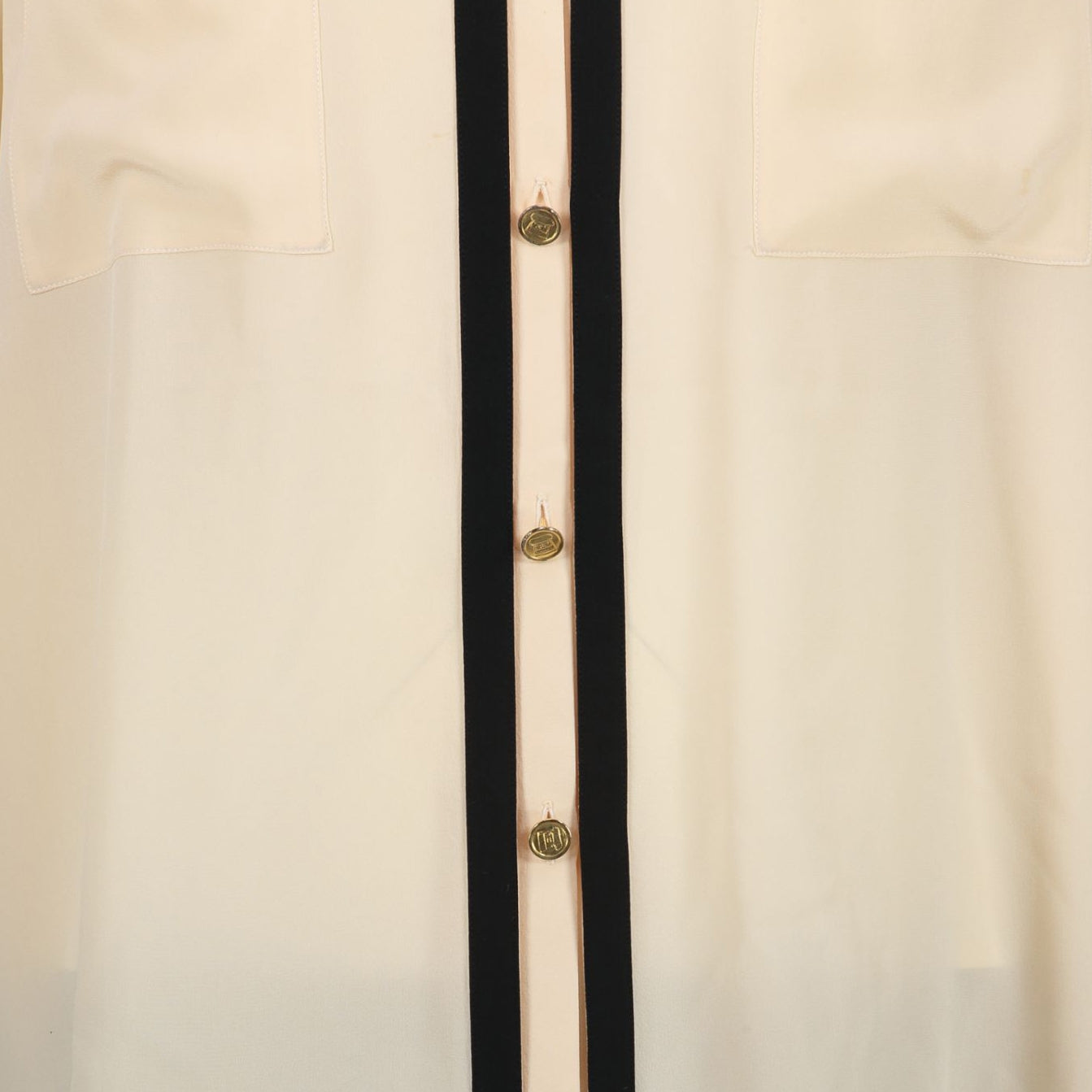 Chanel Champagne Silk Blouse