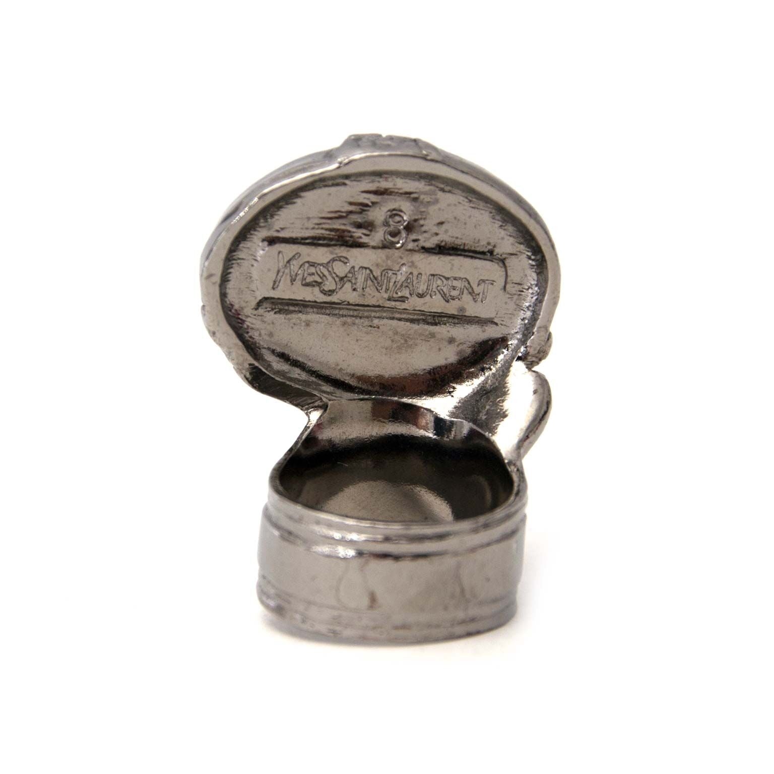buy YSL arty oval silver ring bij labellov