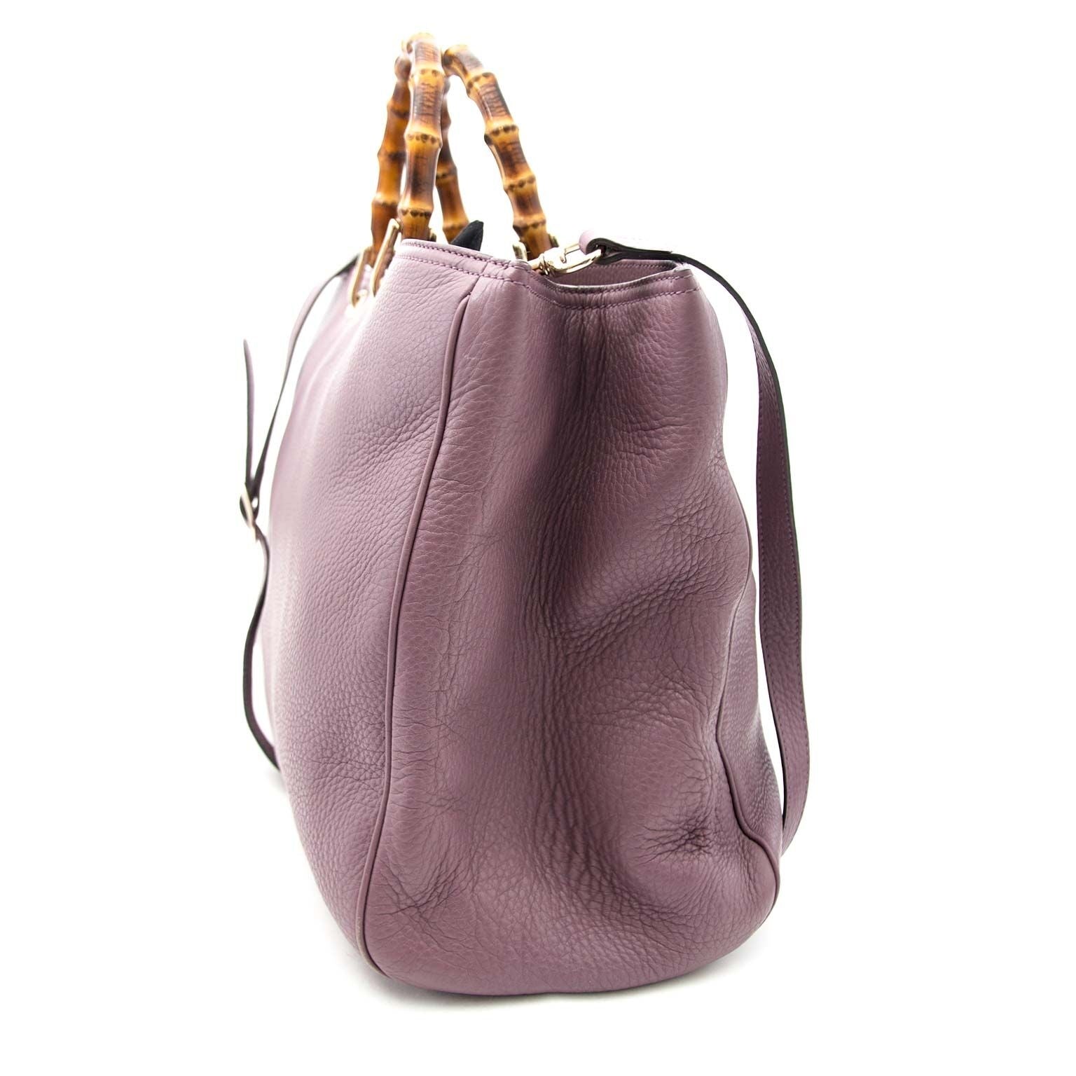 achetez Gucci Bamboo Purple Large Tote Bag sur labellov