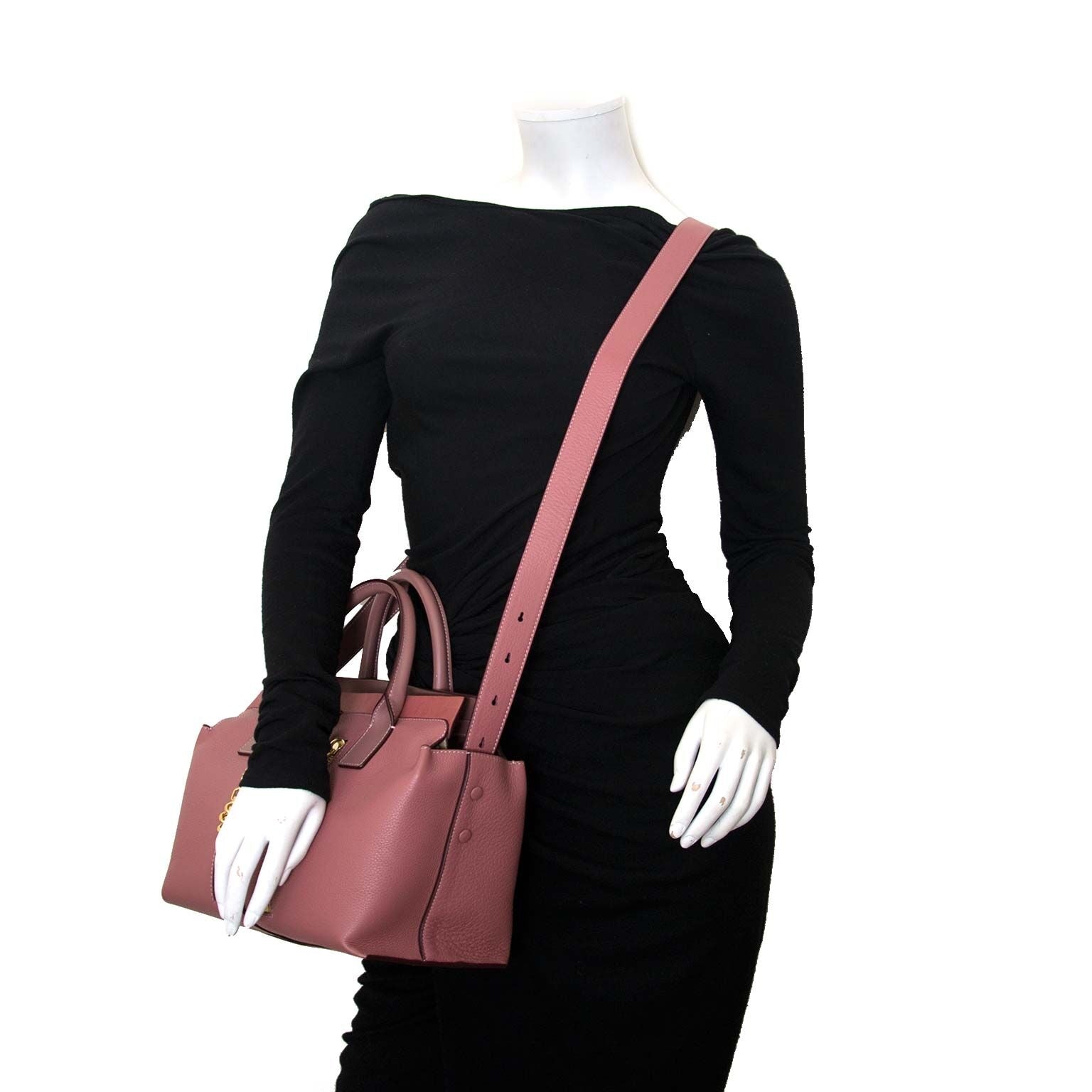 authentic Chloe Pink Leather Cate Satchel Bag for sale at labellov.com