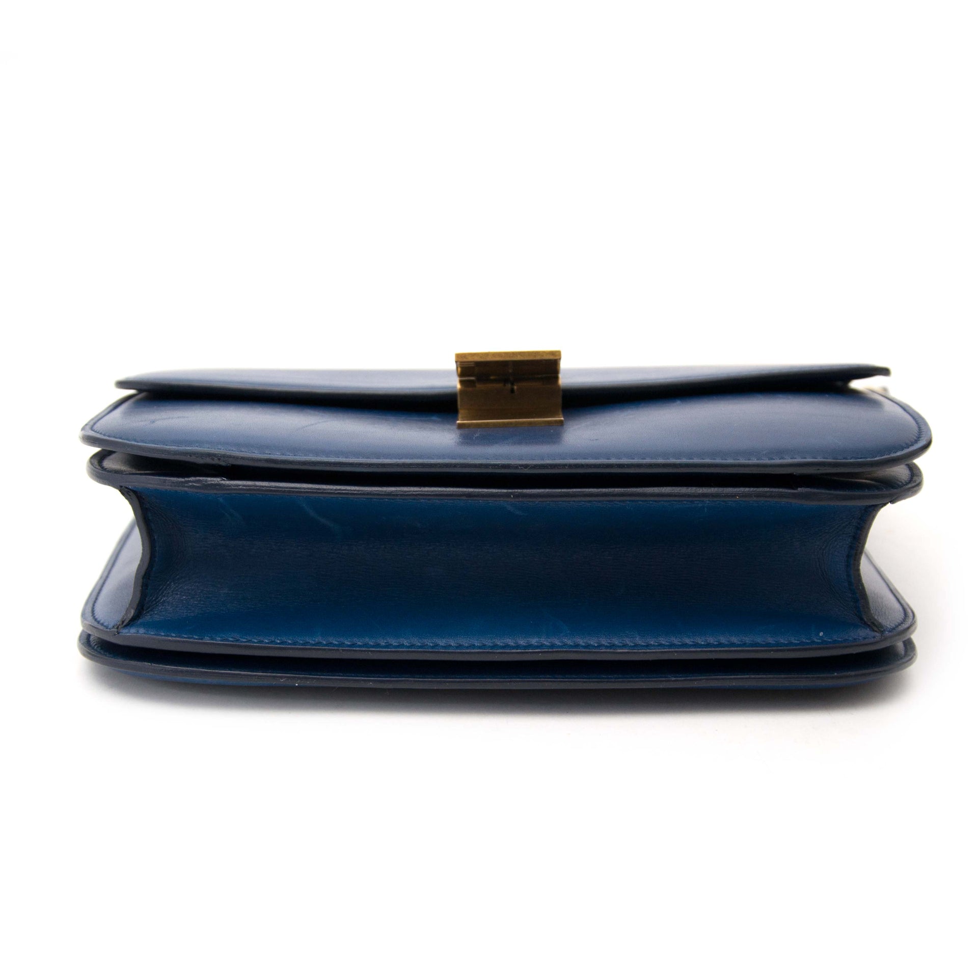 skip the waitinglist get your hands on this Celine Petrol Blue Box Bag for less