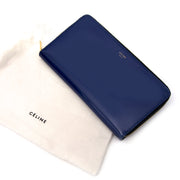 koop veilig online tegen de beste prijs Celine Wallet Navy Leather Zip Around