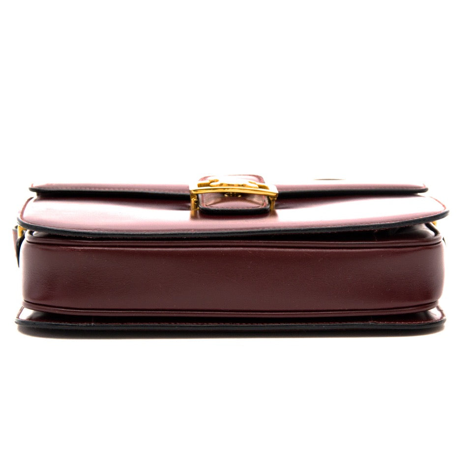Vintage Céline Burgundy Box Bag 100% authentic and with worldwide shipping