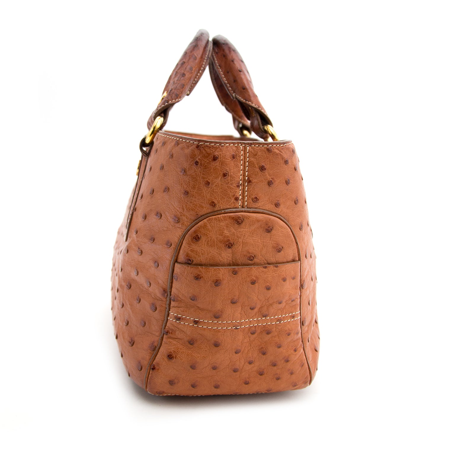 We buy and sell your secondhand designer bag such as Celine Camel Boogie Ostrich Bag
