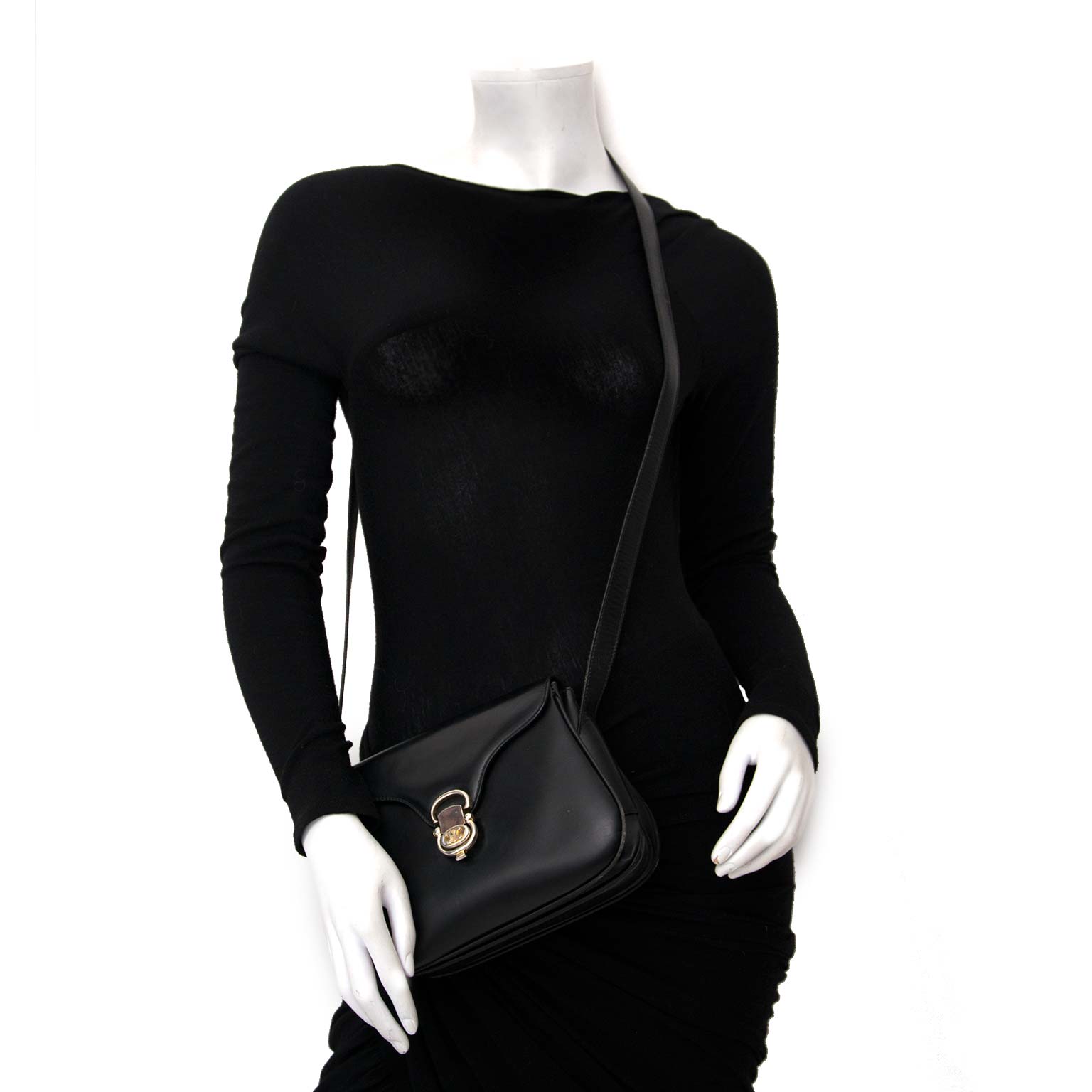celine black leather box bag for sale at labellov.com in antwerp for the best price