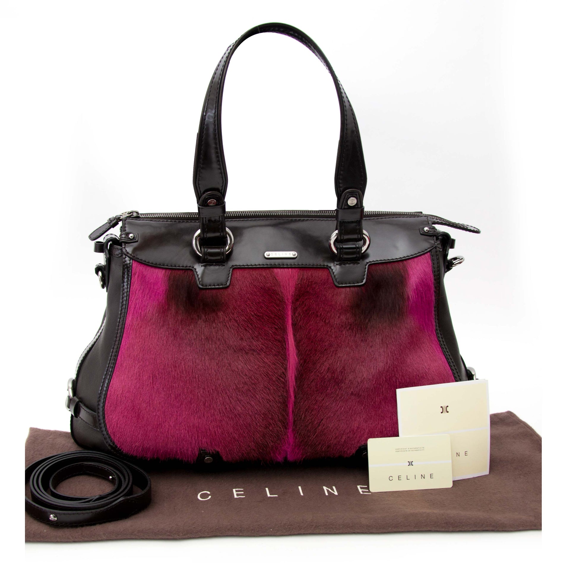 Tweedehands Celine tas met bruin leder en rose online te koop