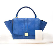 Secondhand Celine Trapeze Blue python suede
