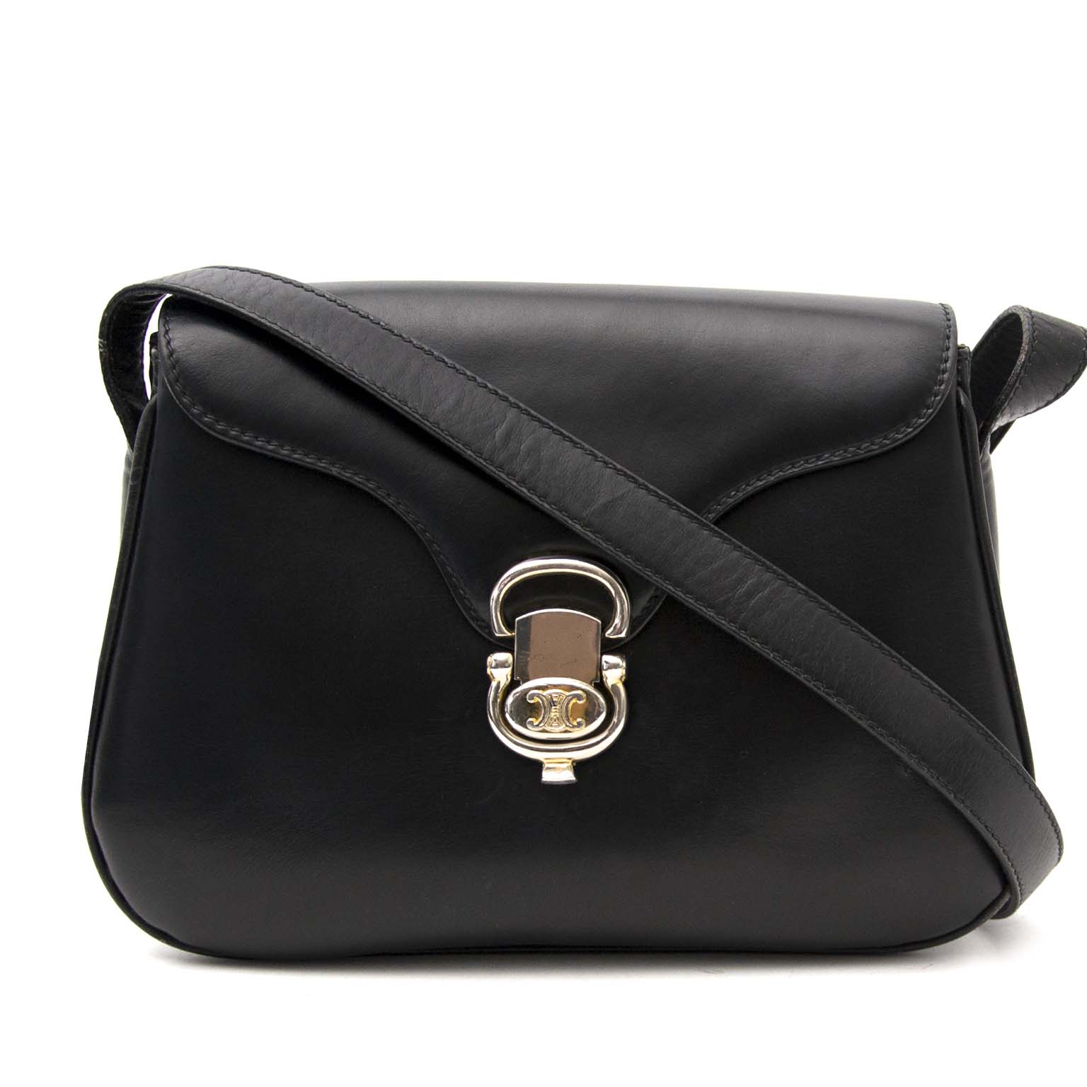 celine black leather box bag now online at labellov.com for the best price