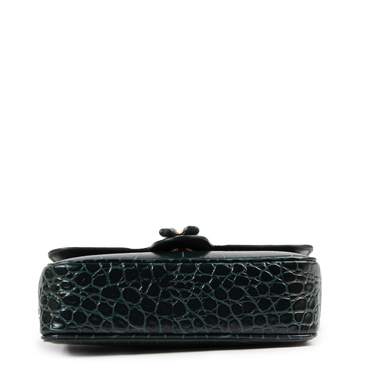 Celine Green Crocodile-Embossed Medium Tassel Bag