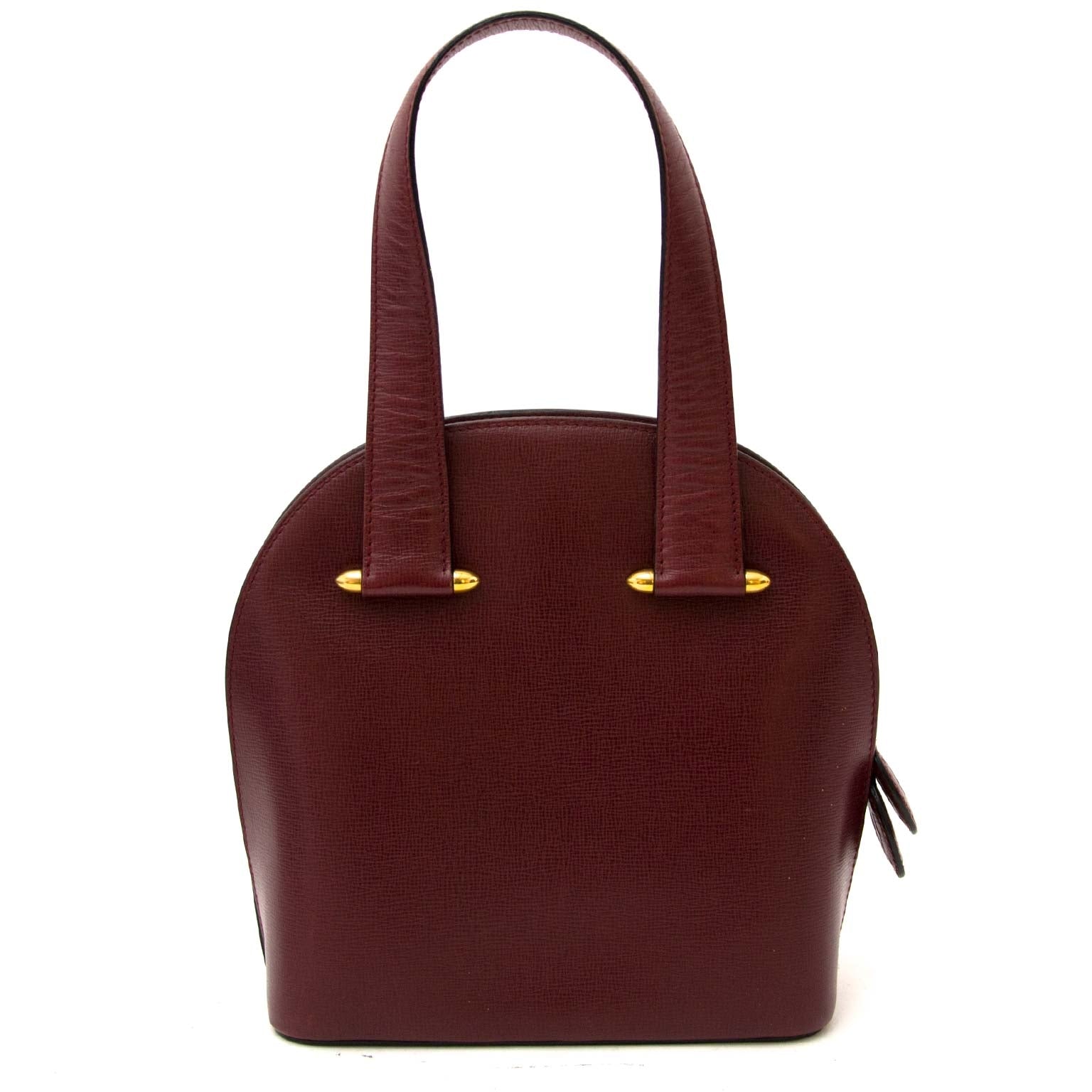must de cartier bordeaux top handle tas nu te koop bij labellov vintage mode webshop belgië