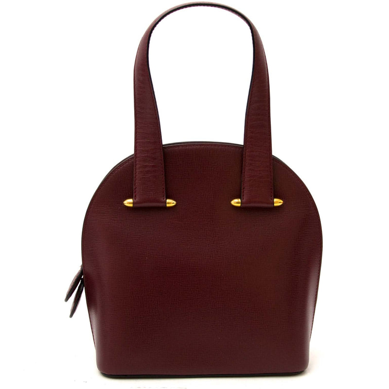 Buy authentic must de cartier bordeaux top handle bag at labellov vintage fashion webshop