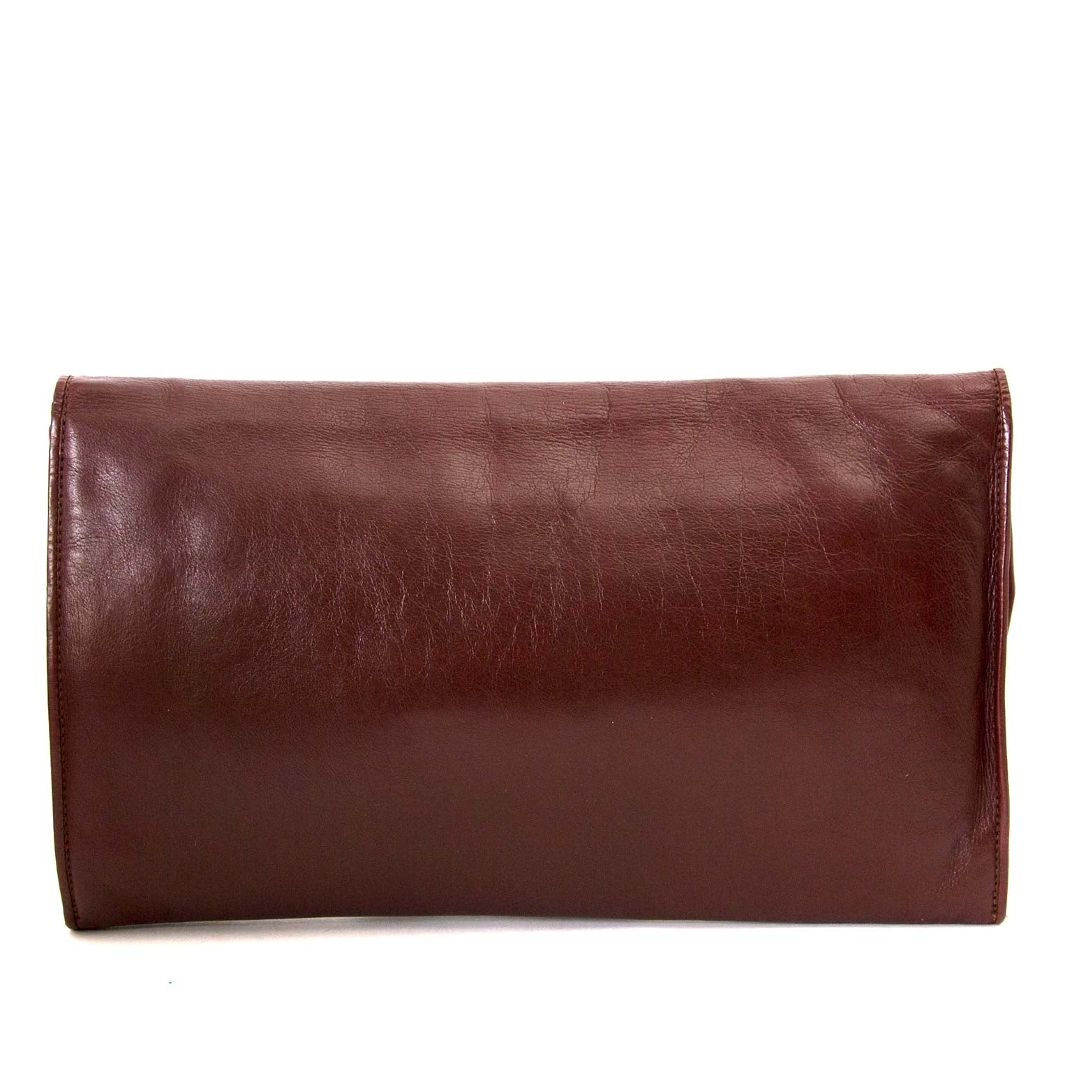Cartier Bordeaux Leather Clutch