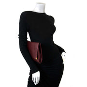 Cartier Bordeaux Leather Clutch for sale