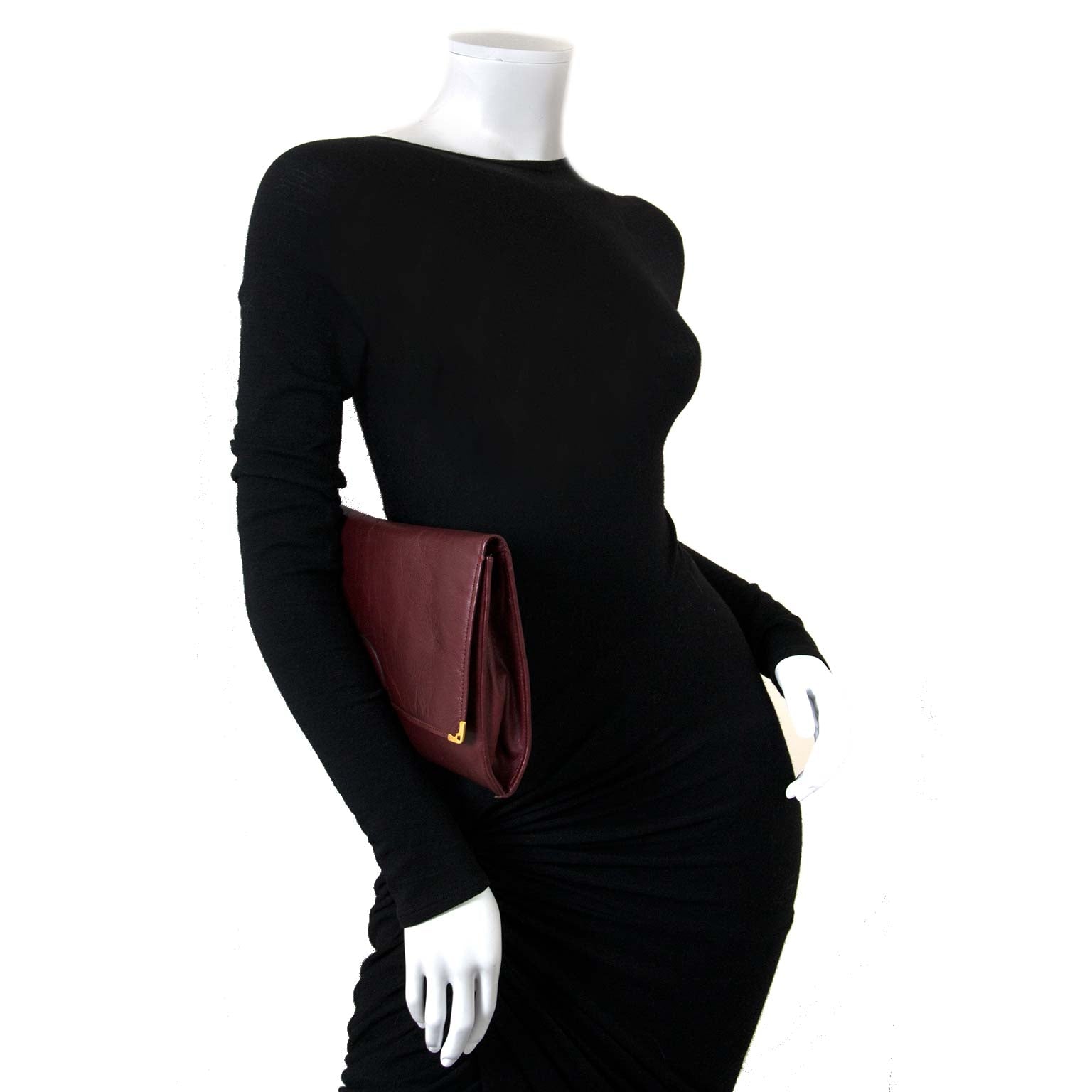 Cartier Bordeaux Leather Clutch for sale