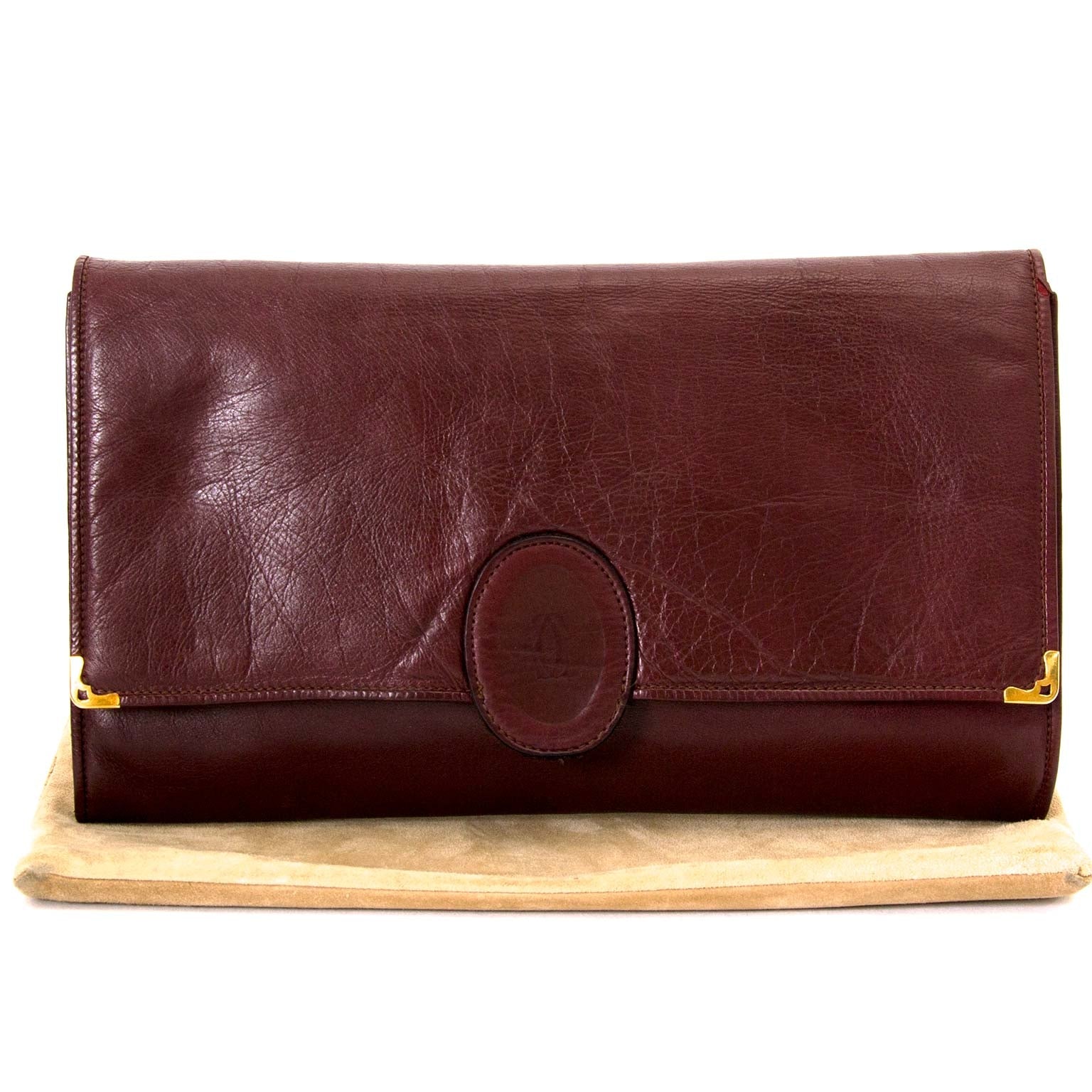 Cartier Bordeaux Leather Clutch