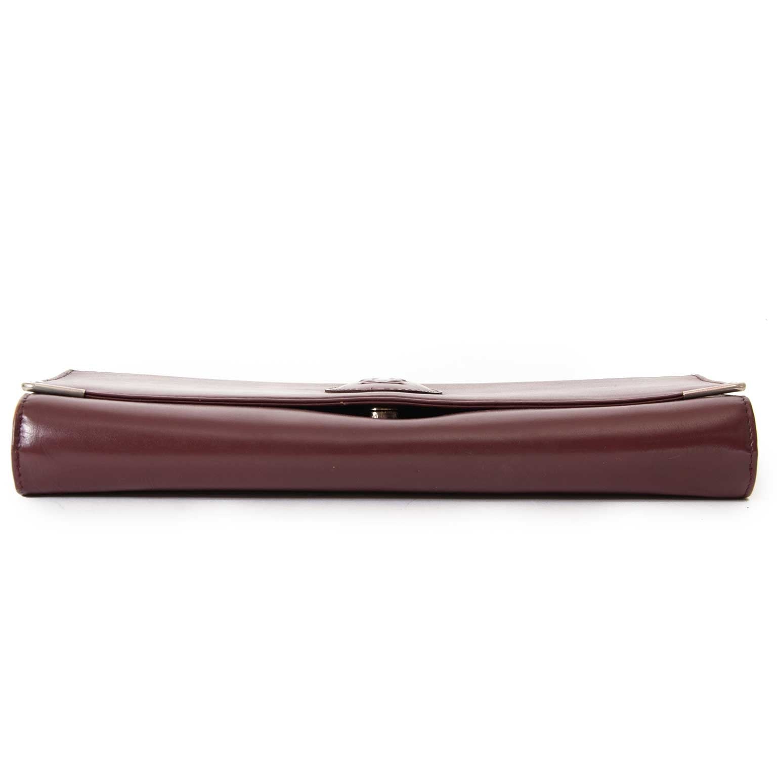 Cartier Burgundy Leather Clutch Bag