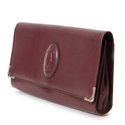Buy you authentic preloved designer bag online Cartier Burgundy Leather Clutch Bag