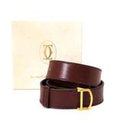 Cartier Bordeaux Leather Belt - Size 66-74 now for sale at labellov vintage fashion webshop belgium