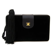 céline paris black velvet box clutch now for sale at labellov vintage fashion webshop belgium